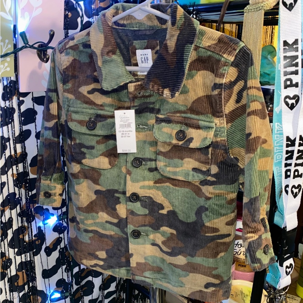 GAP BABY BOY COTTON CAMO CORD CHORE JACKET